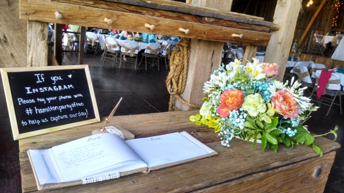 Even the guestbook area was unique and made a statement.